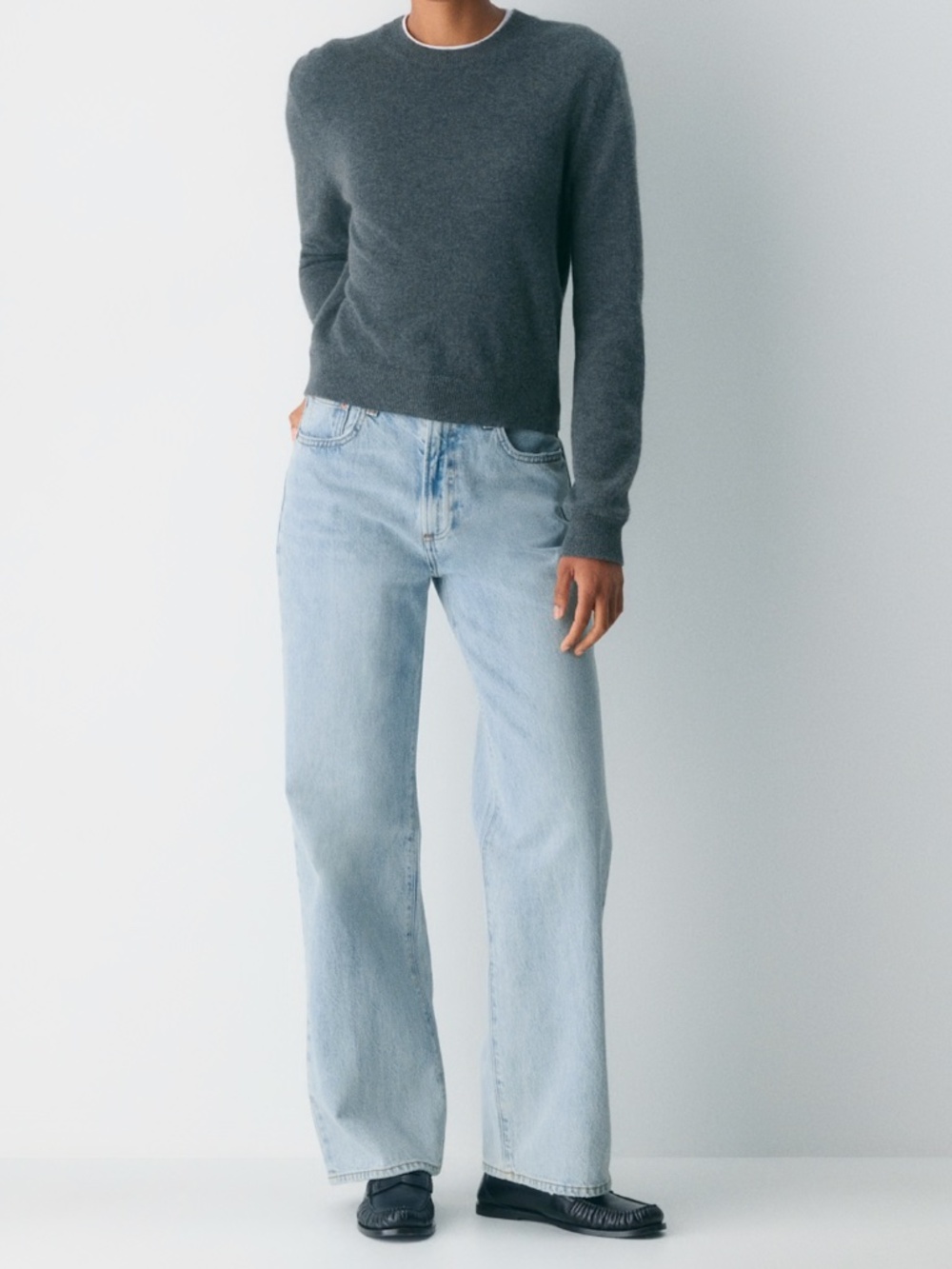 Denim Forum The Farrah Hi-Rise Wide Jean in 15 Yrs Brl Thr Bleu